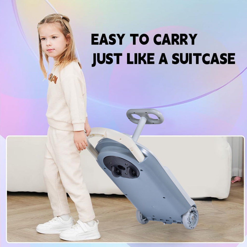 2-In-1 Toddler Electric Portable Car and On-The-Go Cleaning Mop Cart